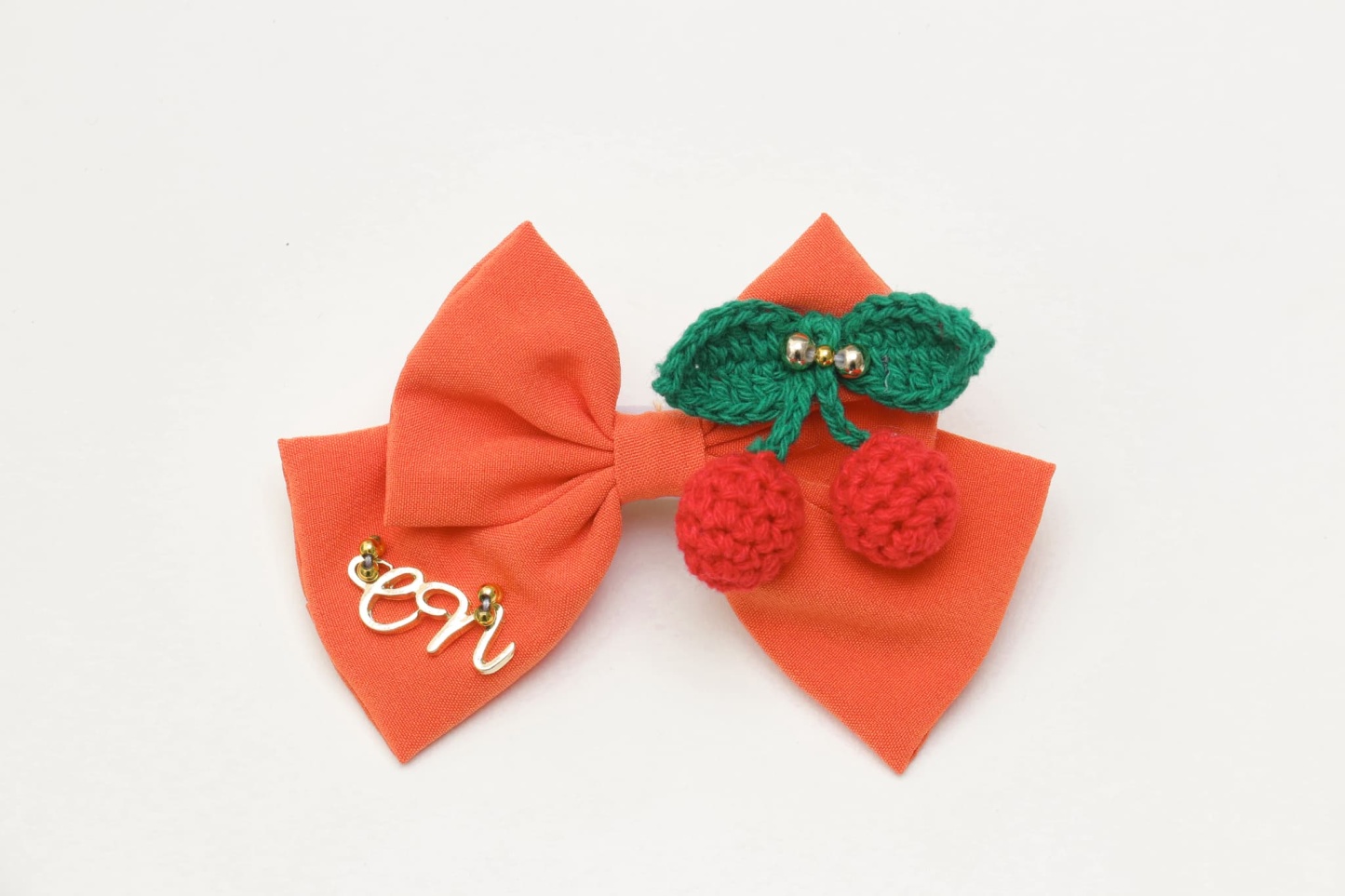 編みぐるみさくらんぼバレッタ