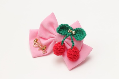 編みぐるみさくらんぼバレッタ