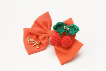 編みぐるみさくらんぼバレッタ