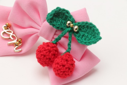 編みぐるみさくらんぼバレッタ