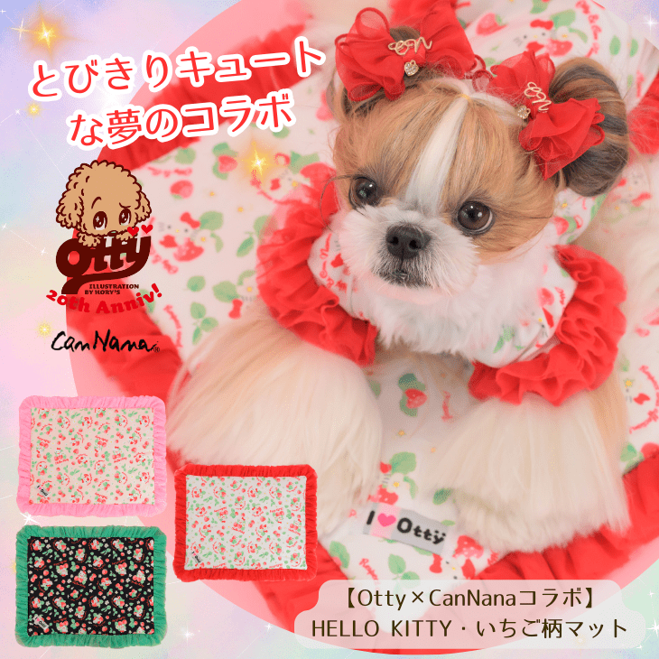 K-002 【Otty×CanNanaコラボ】HELLO KITTY・いちご柄カフェマット