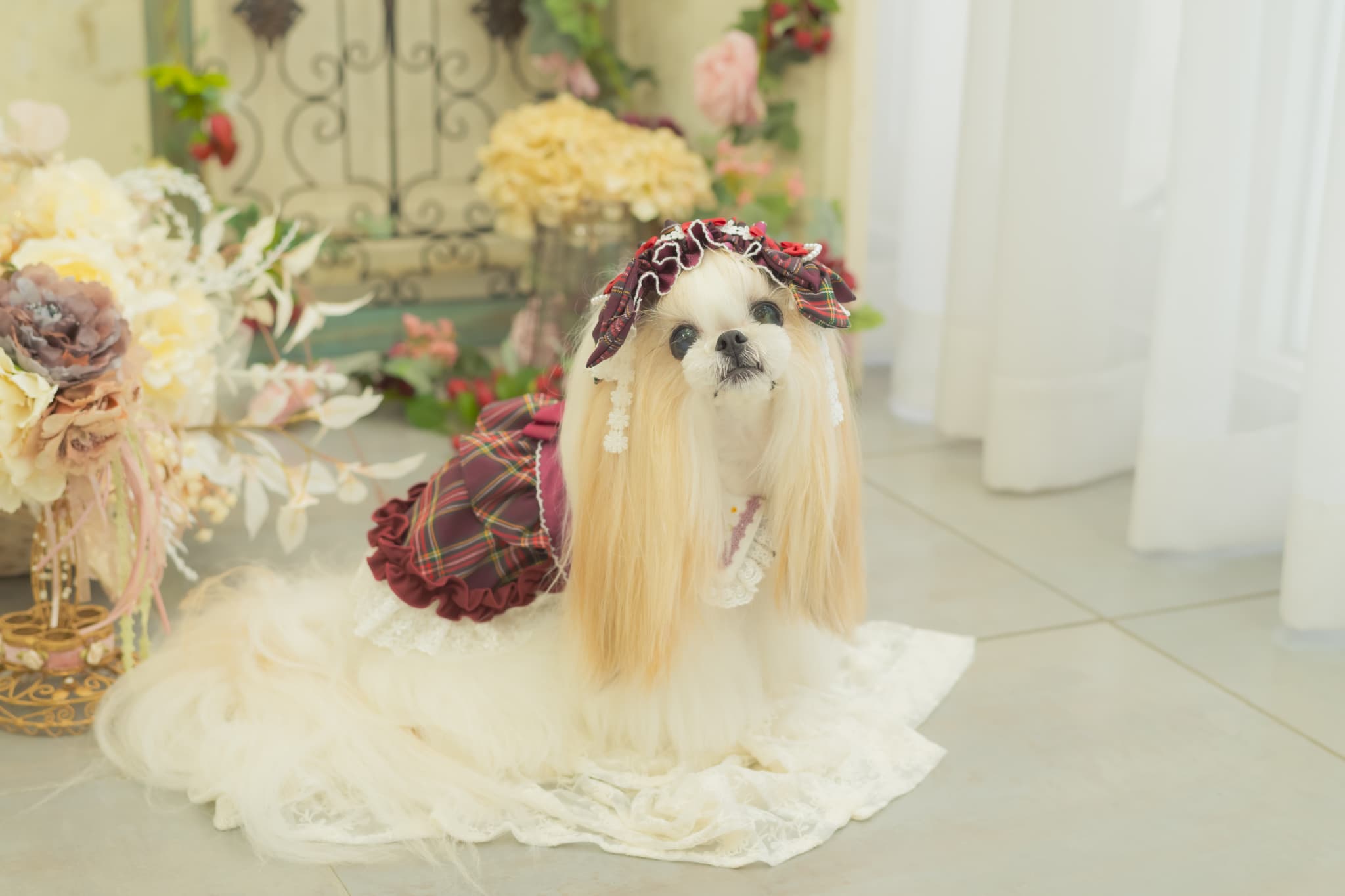 タータンチェックヘッドドレス