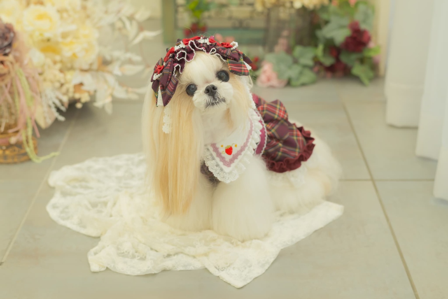 タータンチェックヘッドドレス