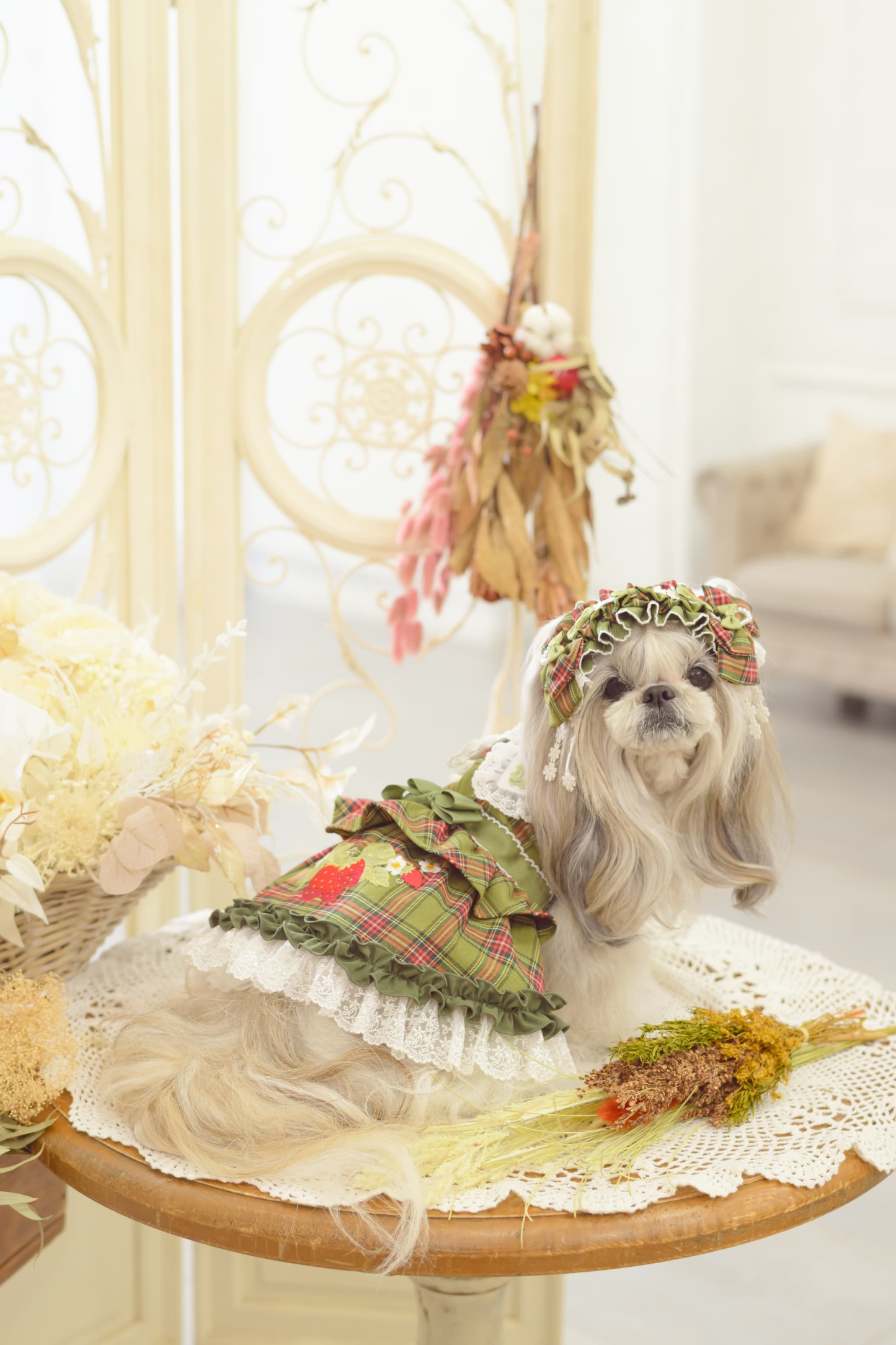 レトロいちごタータンチェックワンピース