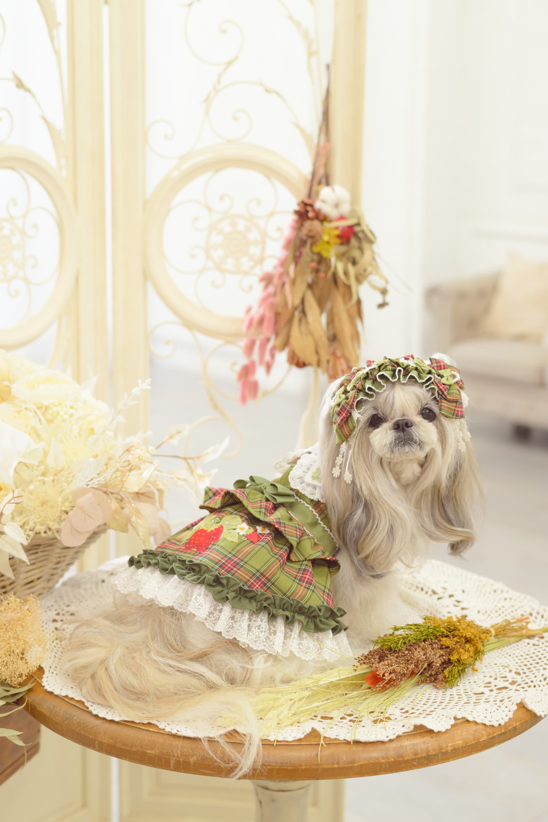 レトロいちごタータンチェックワンピース