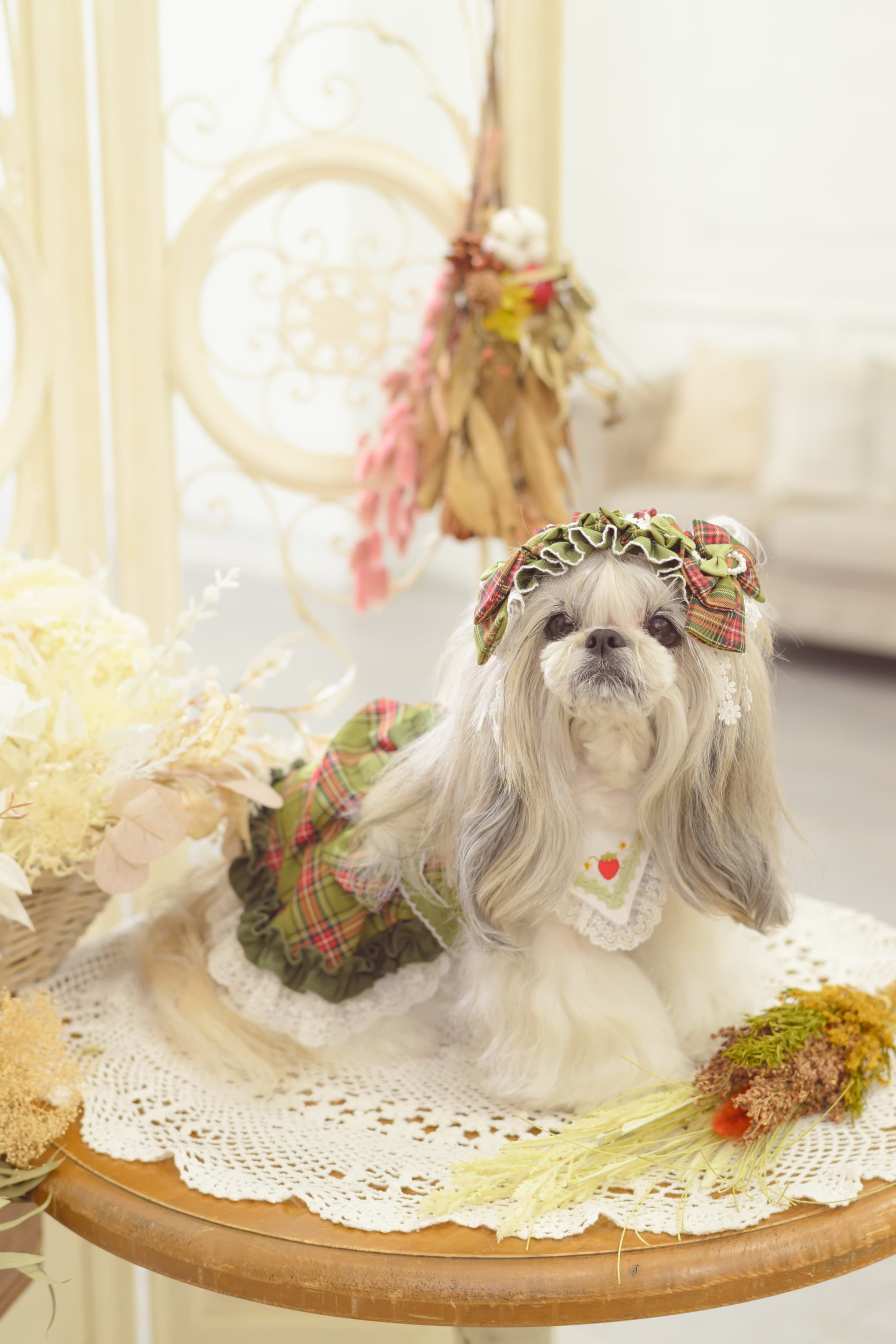 レトロいちごタータンチェックワンピース