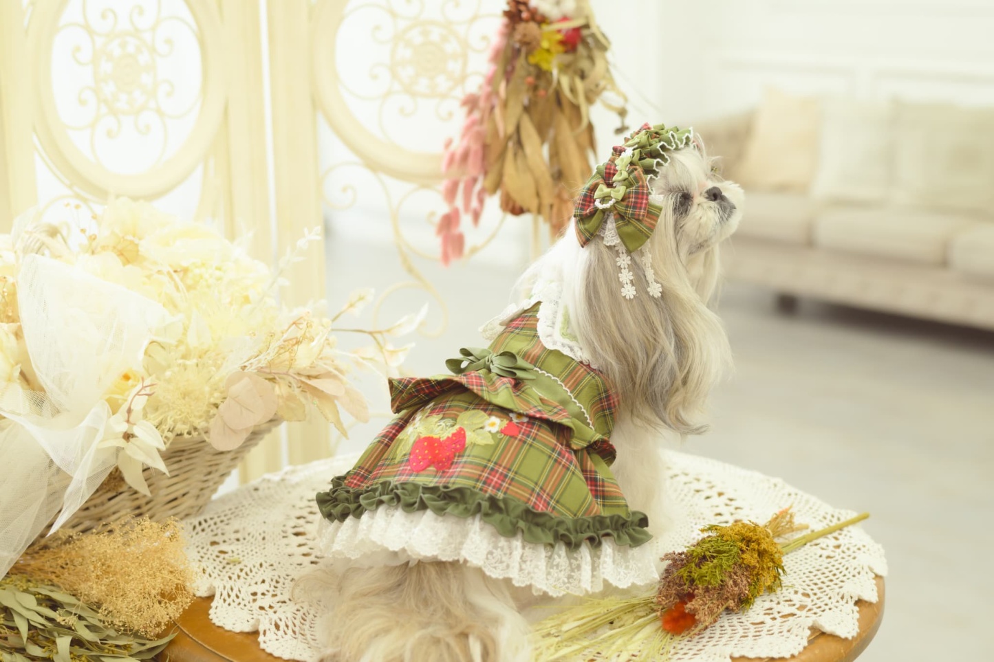 レトロいちごタータンチェックワンピース