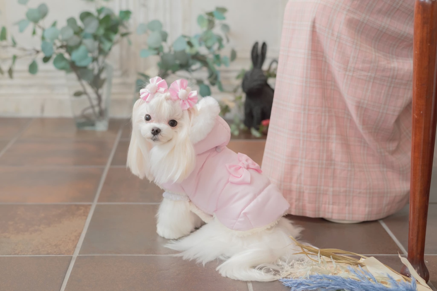 1174リボン付き中綿マント