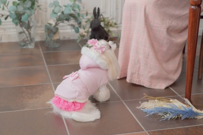 1174リボン付き中綿マント