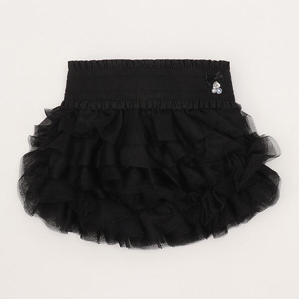 【WEB限定】チュールフリルスカート（ブラック）