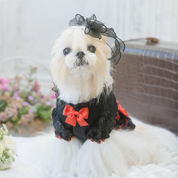 オーガンジーフリルバレッタリボン