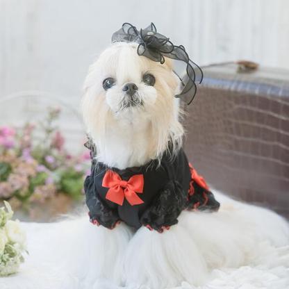 オーガンジーフリルバレッタリボン