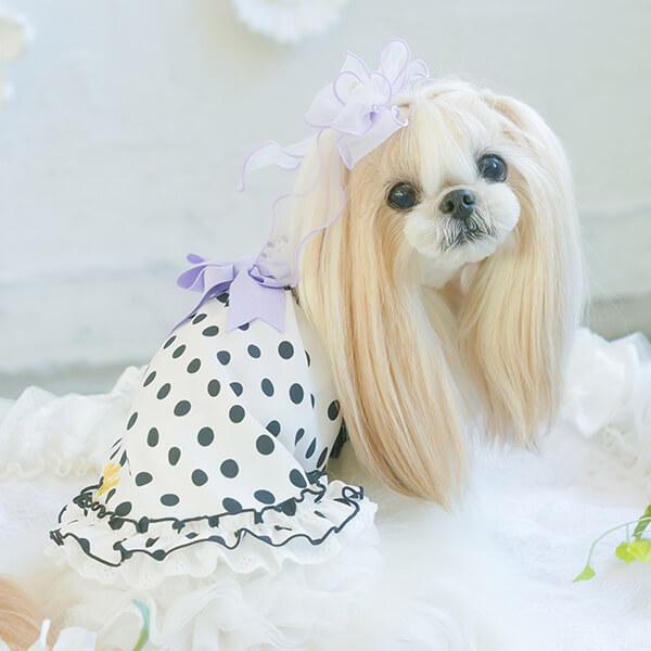 オーガンジーフリルバレッタリボン