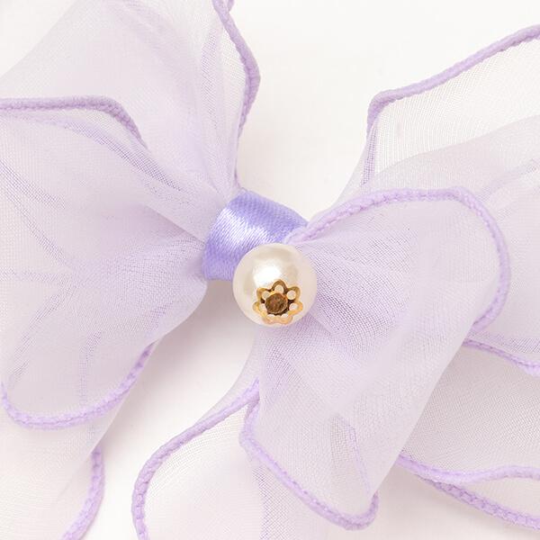 オーガンジーフリルバレッタリボン