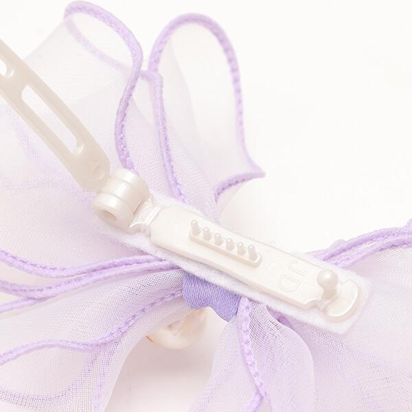 オーガンジーフリルバレッタリボン