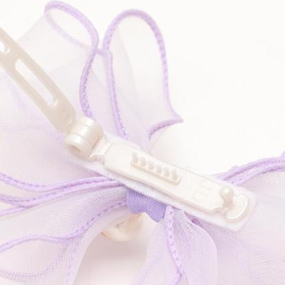 オーガンジーフリルバレッタリボン