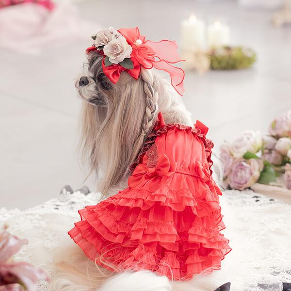 オーガンジーフリルバレッタリボン