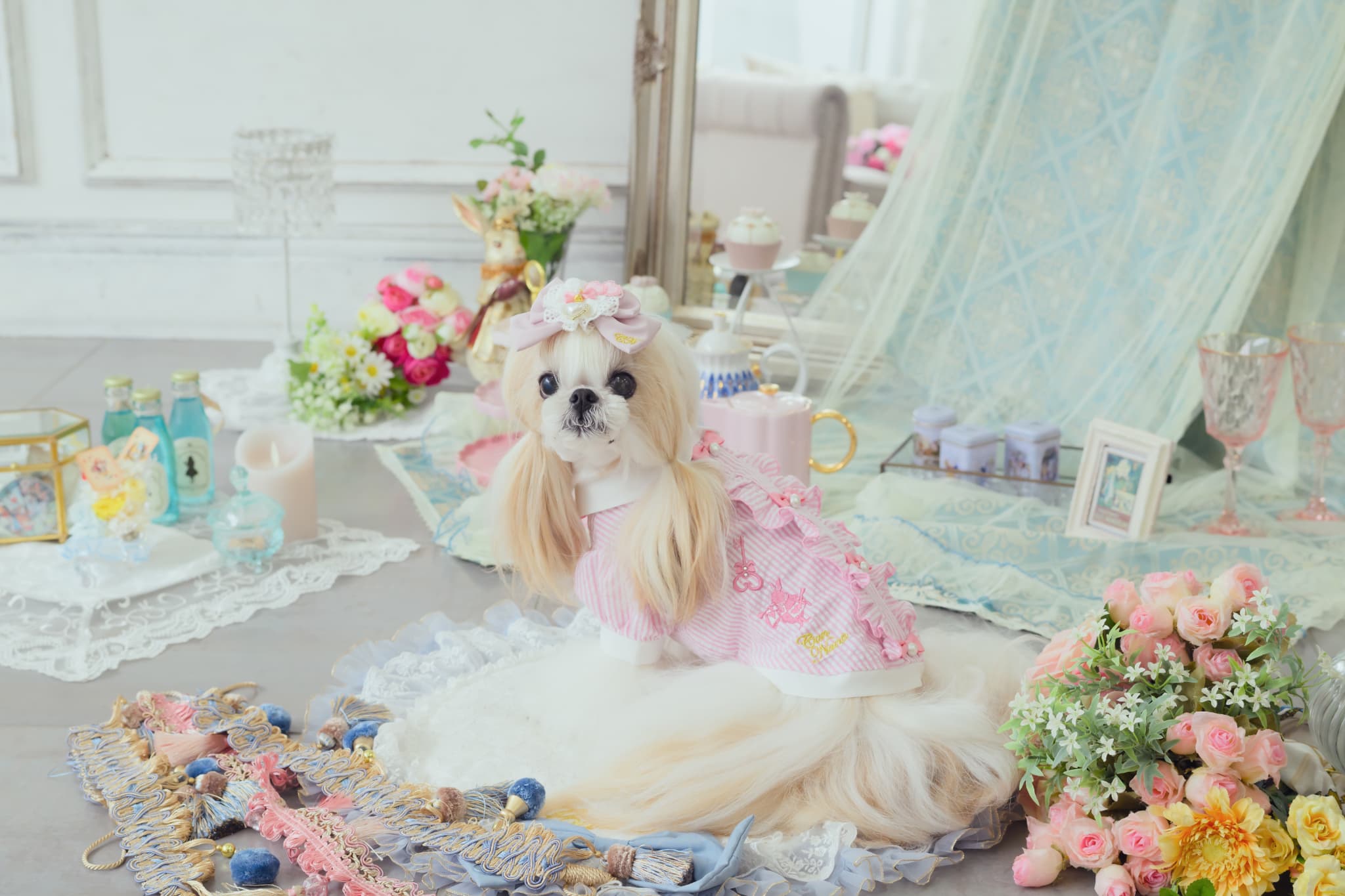 アリス ストライプシャツ（ピンク）