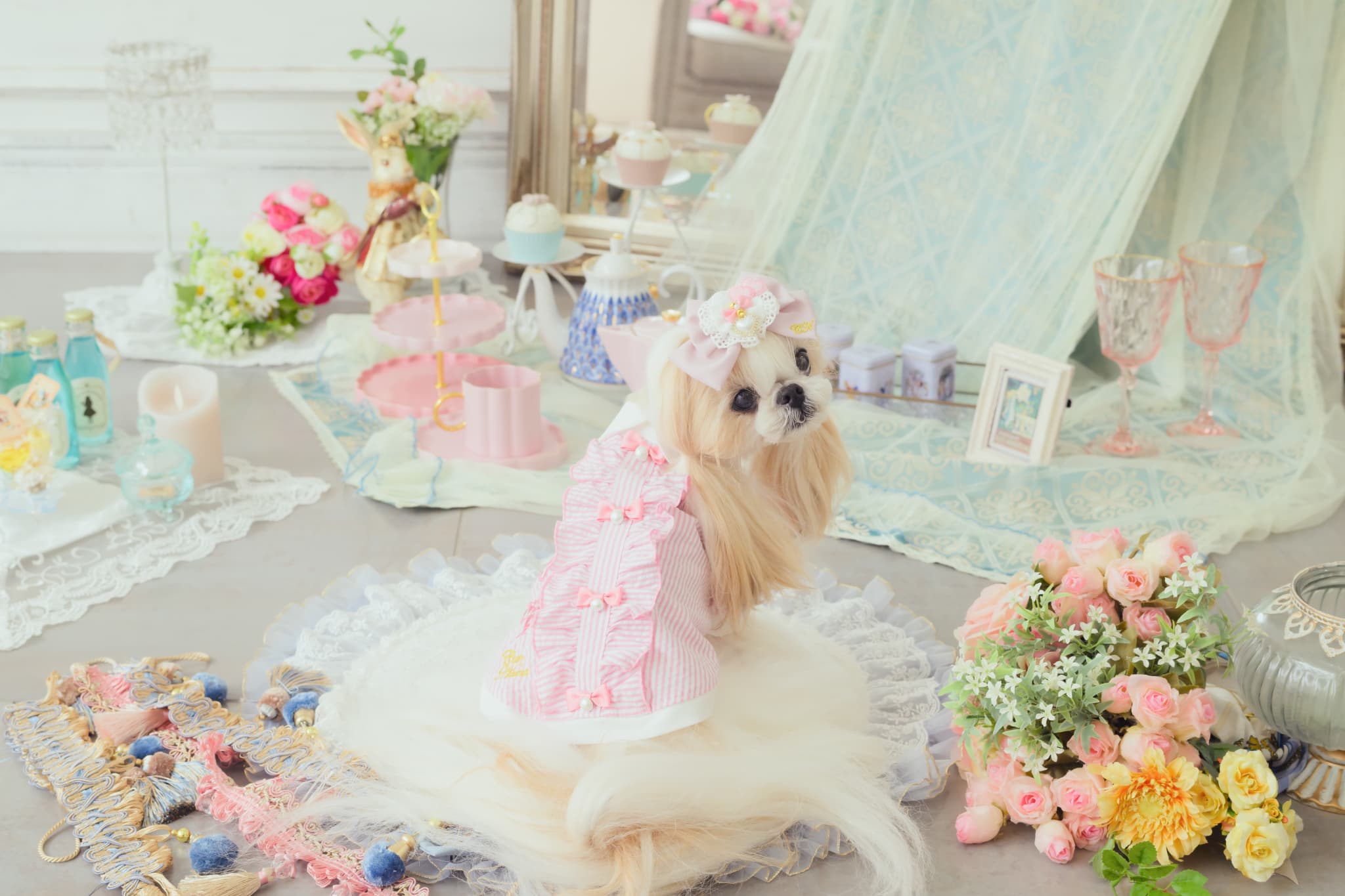 アリス ストライプシャツ（ピンク）