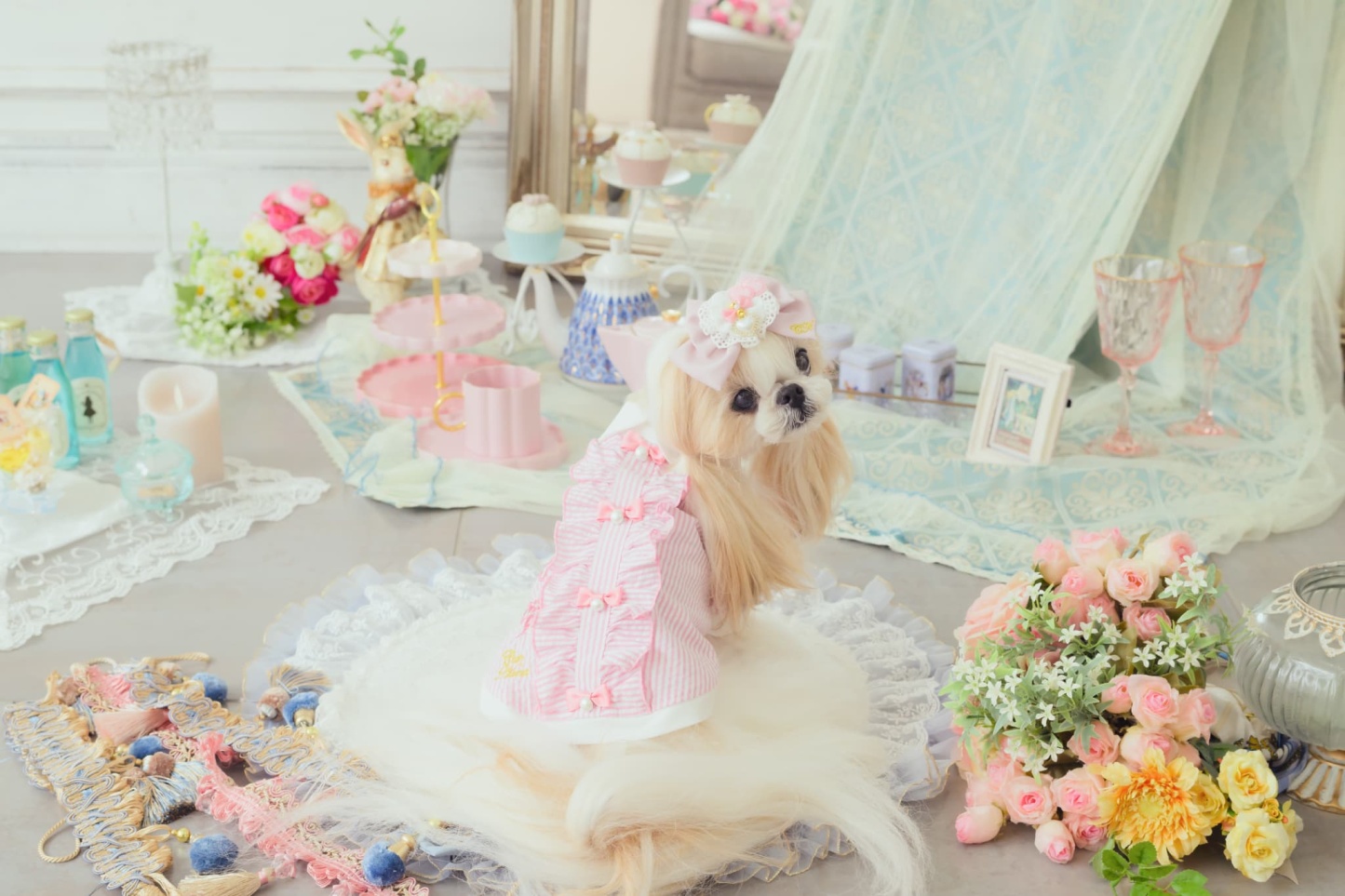 アリス ストライプシャツ（ピンク）