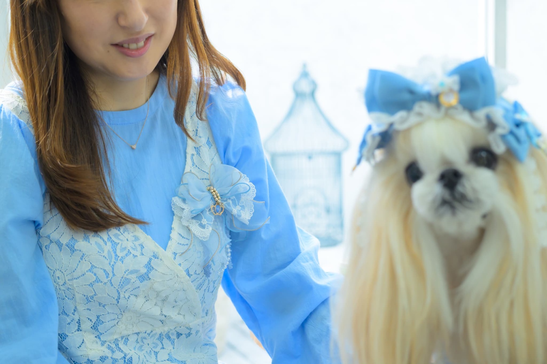 オーガンジーフリル アリスブローチ