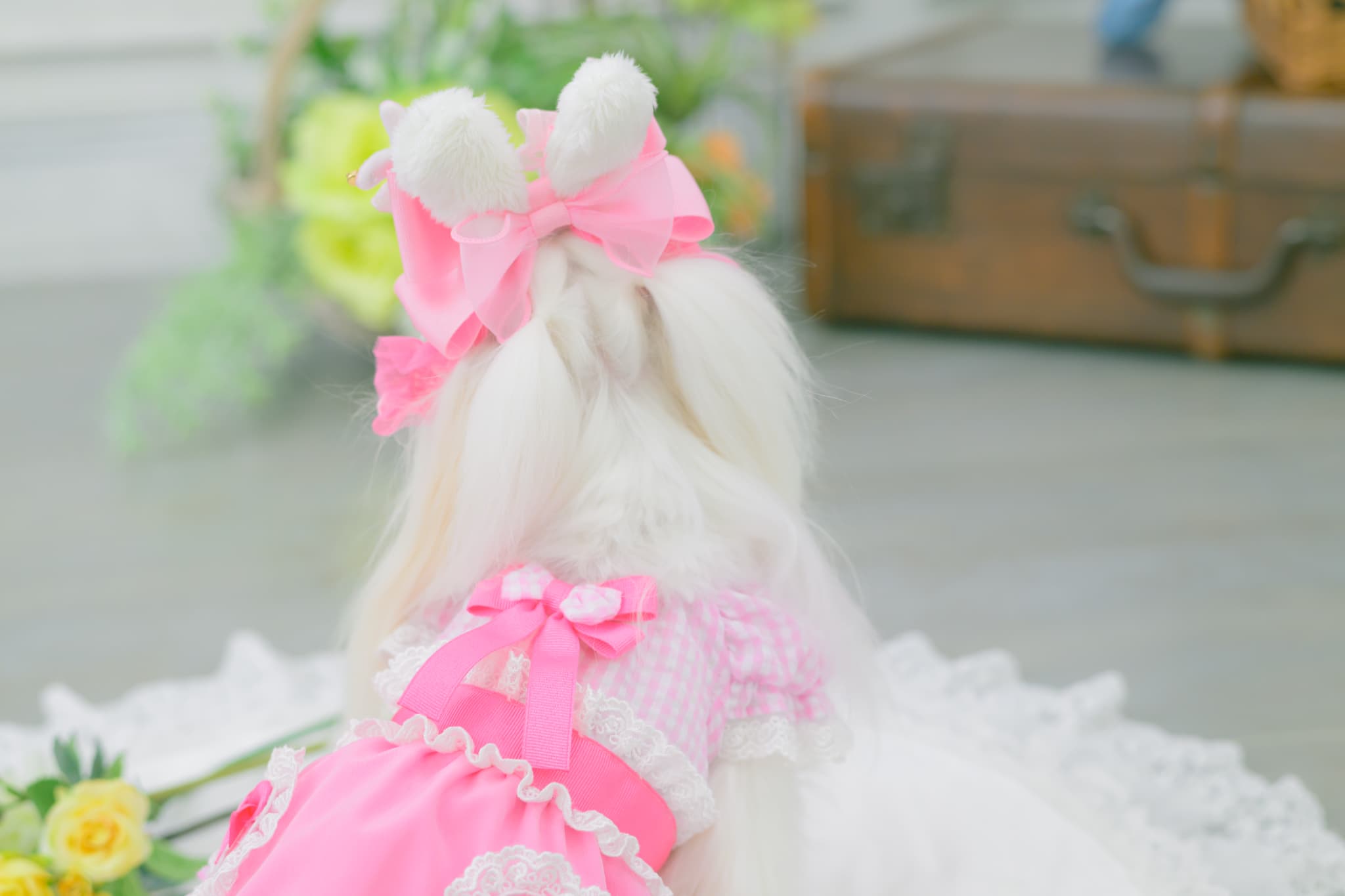 LB-327 うさぎデコカチューシャバレッタリボン