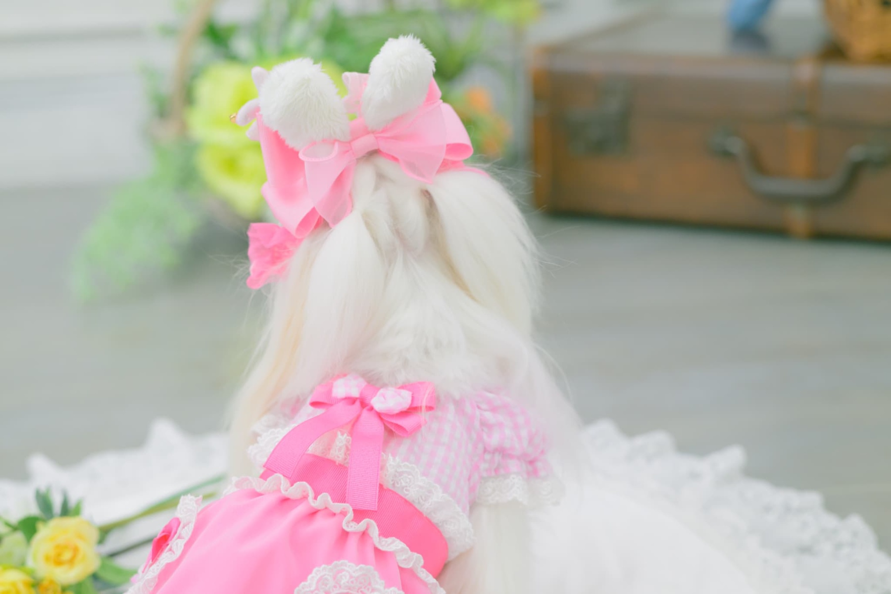 LB-327 うさぎデコカチューシャバレッタリボン