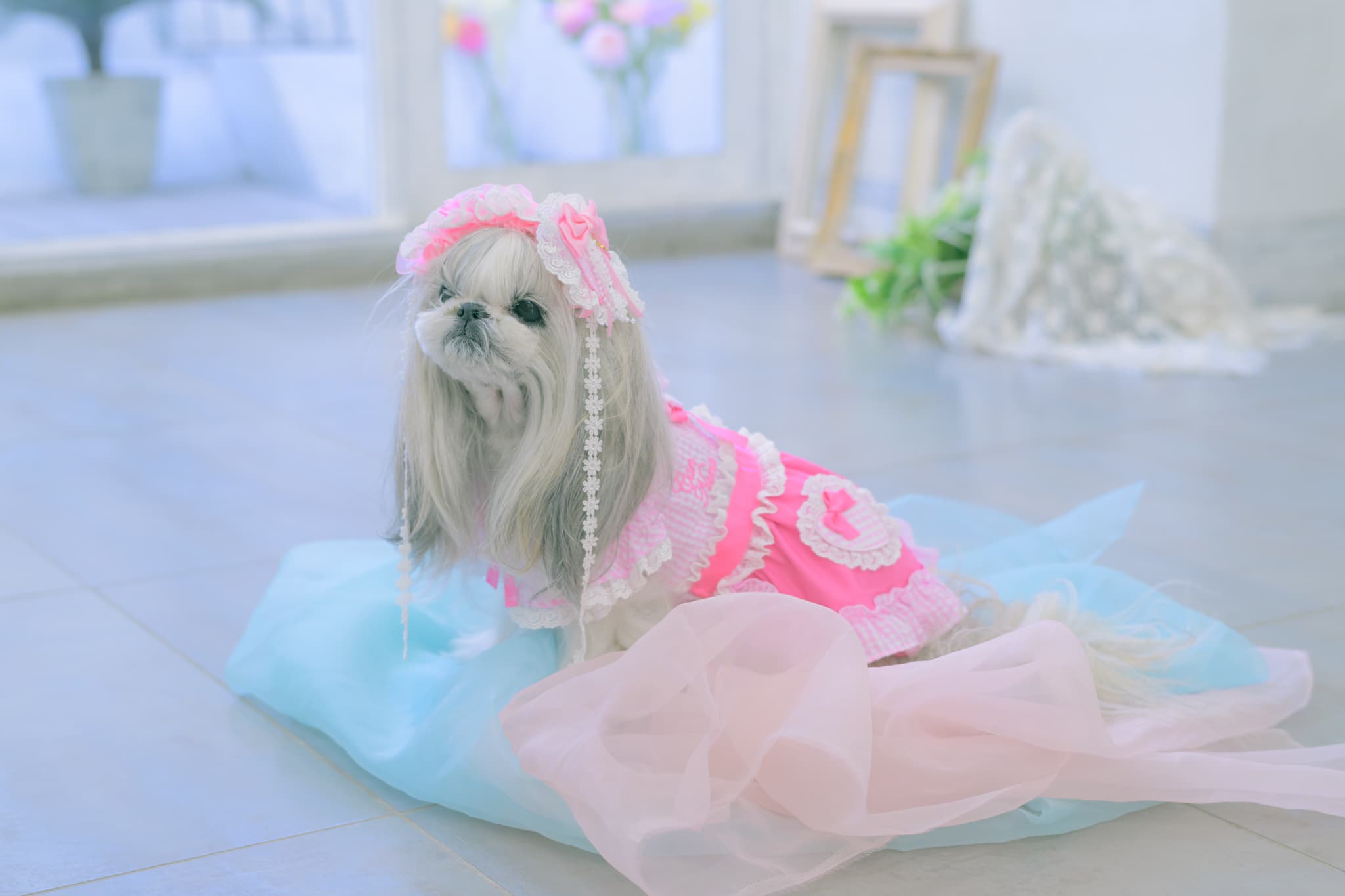 1177 ハートギンガムワンピース