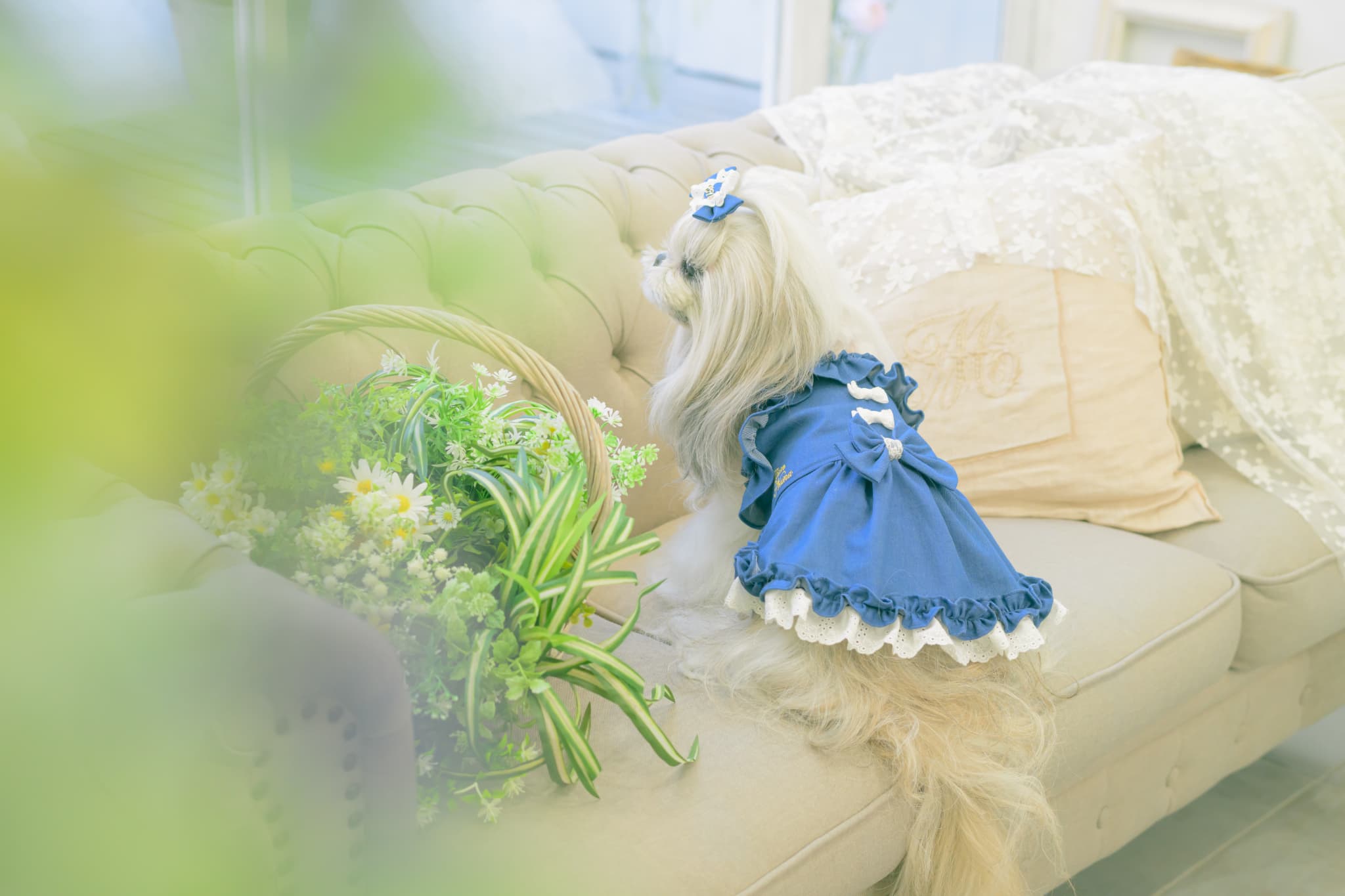 LB-331デニム×レースバレッタリボン