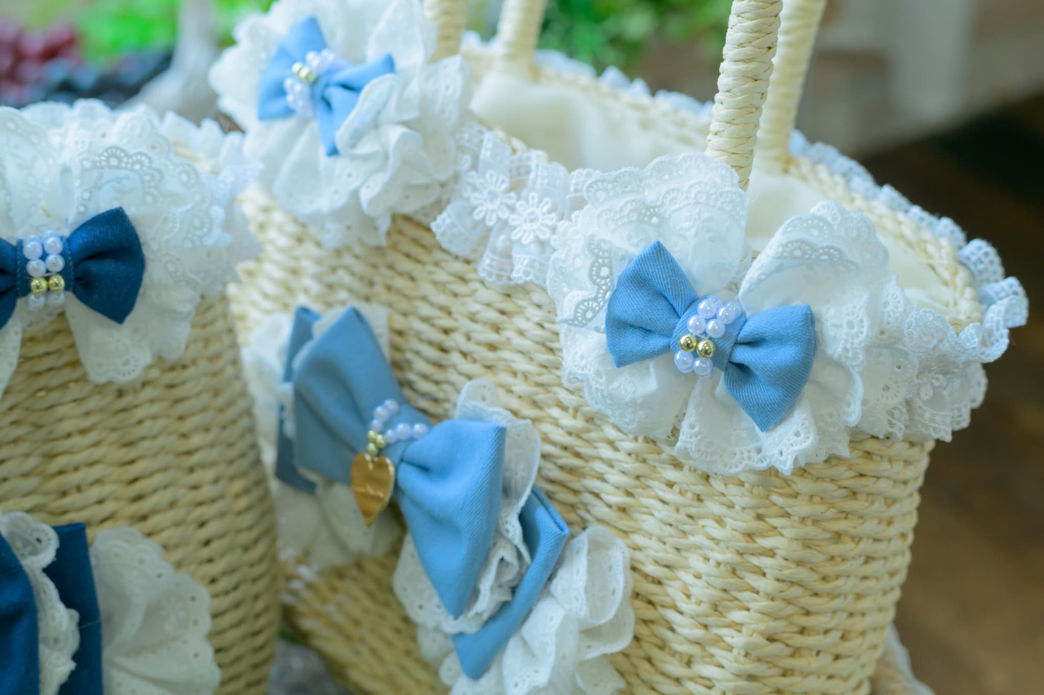 BK-008ﾃﾞﾆﾑﾊﾞﾚｯﾀ付きかごﾊﾞｯｸﾞ