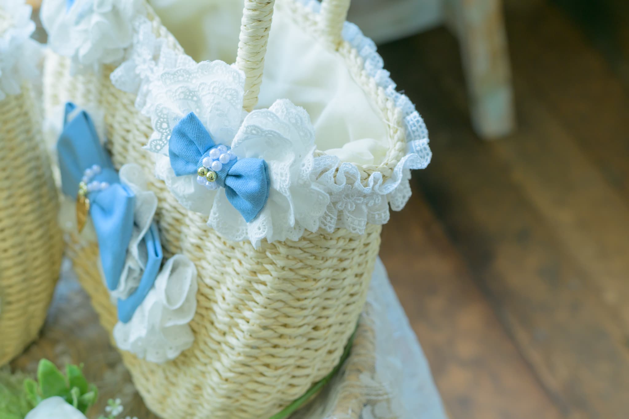 BK-008ﾃﾞﾆﾑﾊﾞﾚｯﾀ付きかごﾊﾞｯｸﾞ