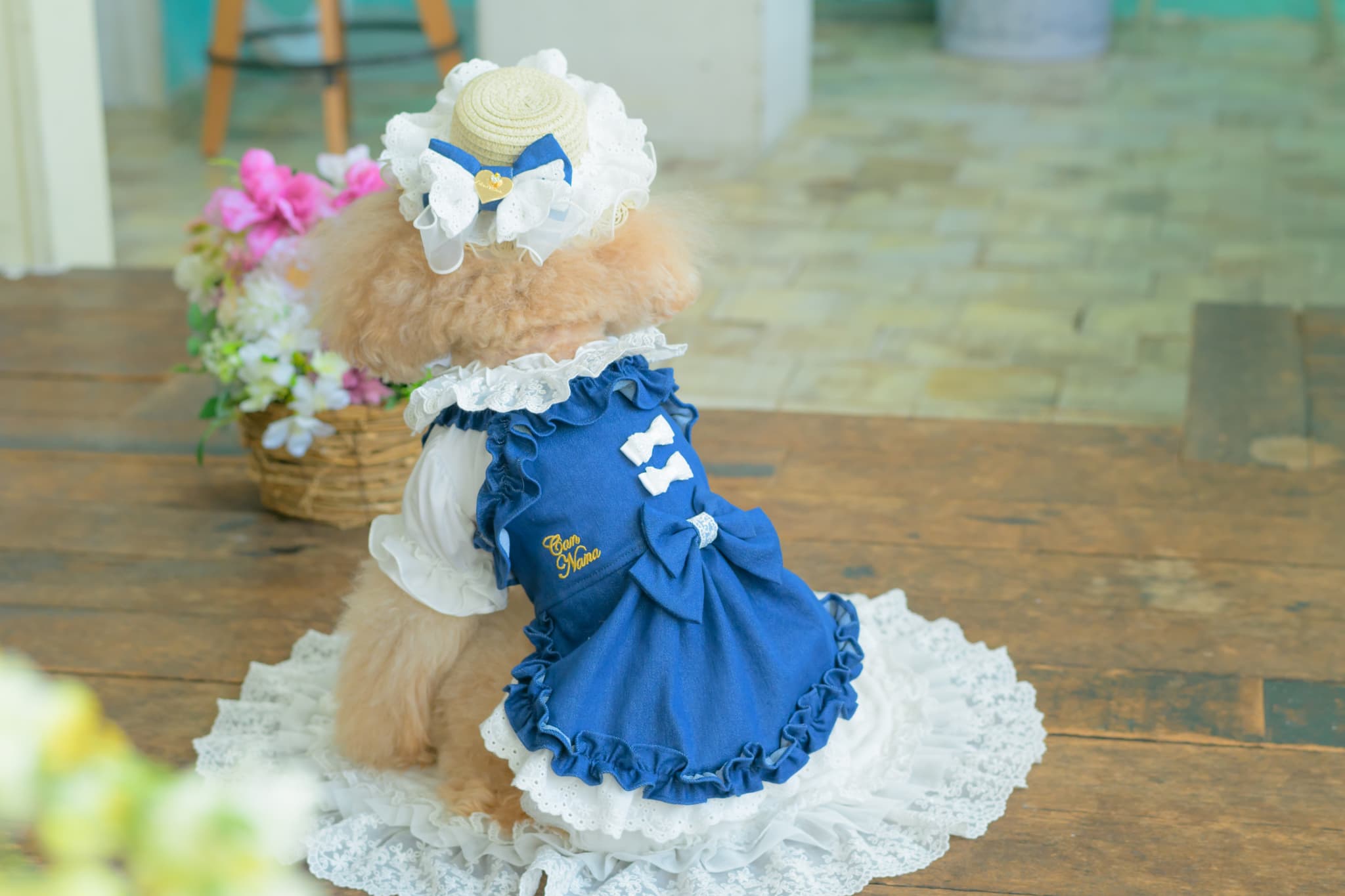 LH-016ﾃﾞﾆﾑﾊﾞﾚｯﾀ付麦わら帽子