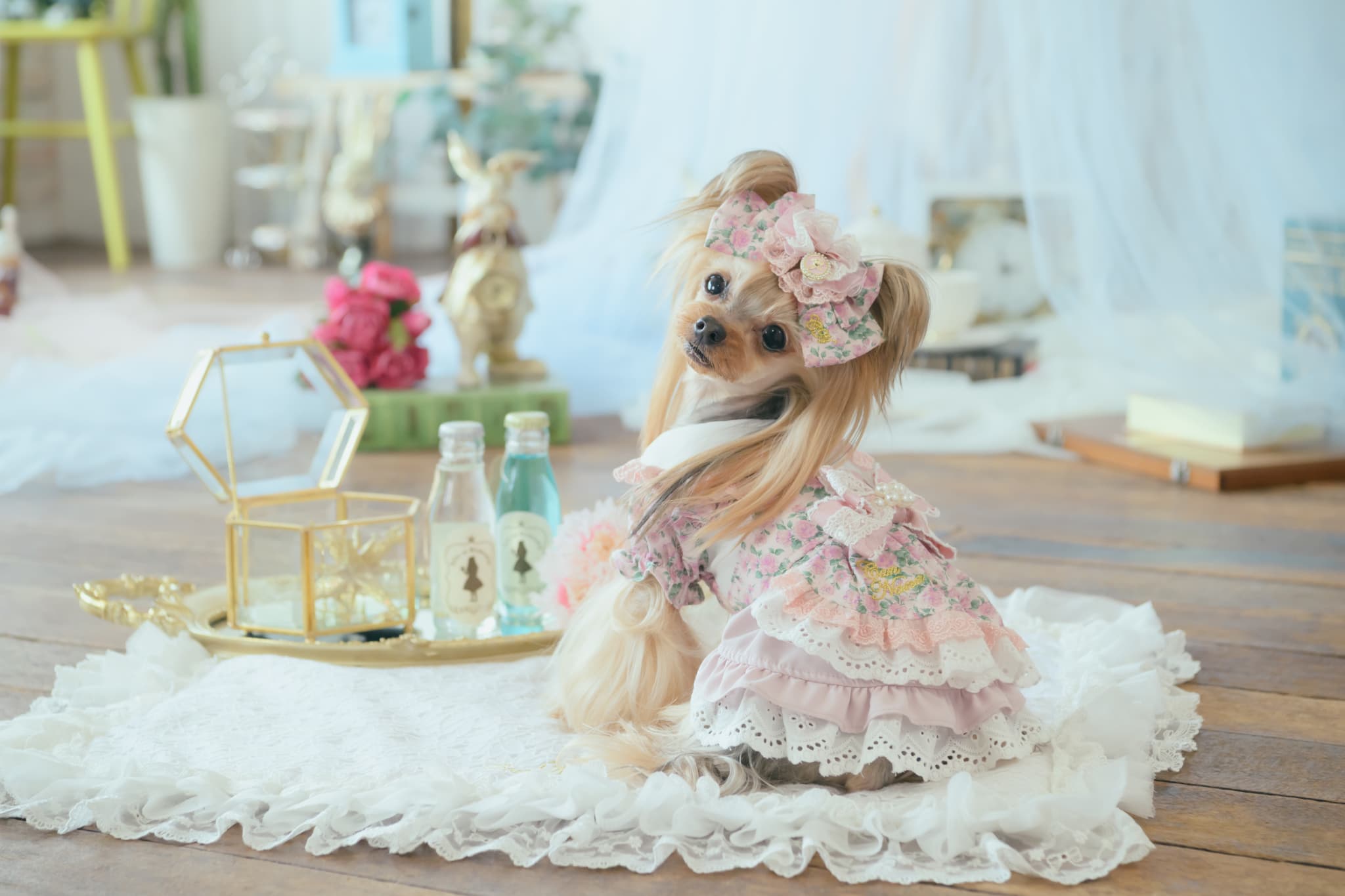 1187薔薇の国のアリスワンピース　ピンク