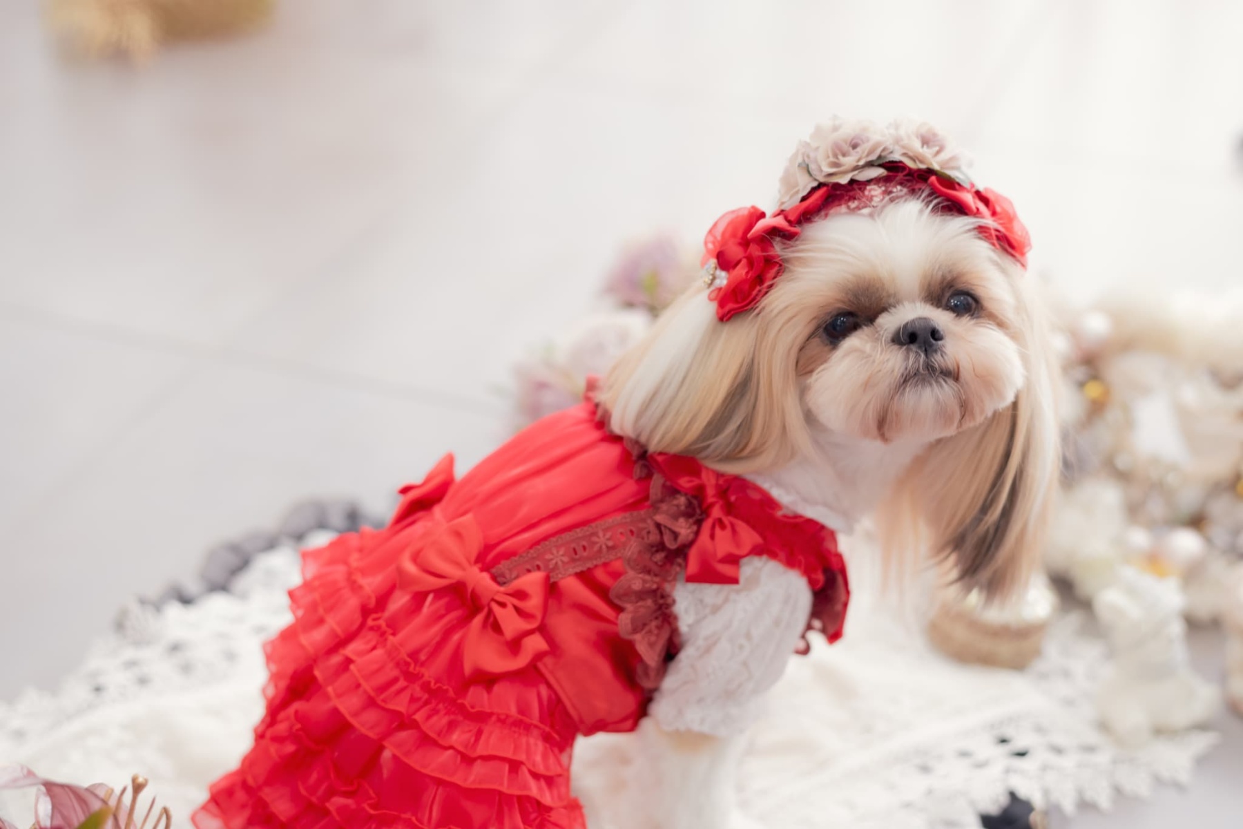 サテンドレスアップワンピース