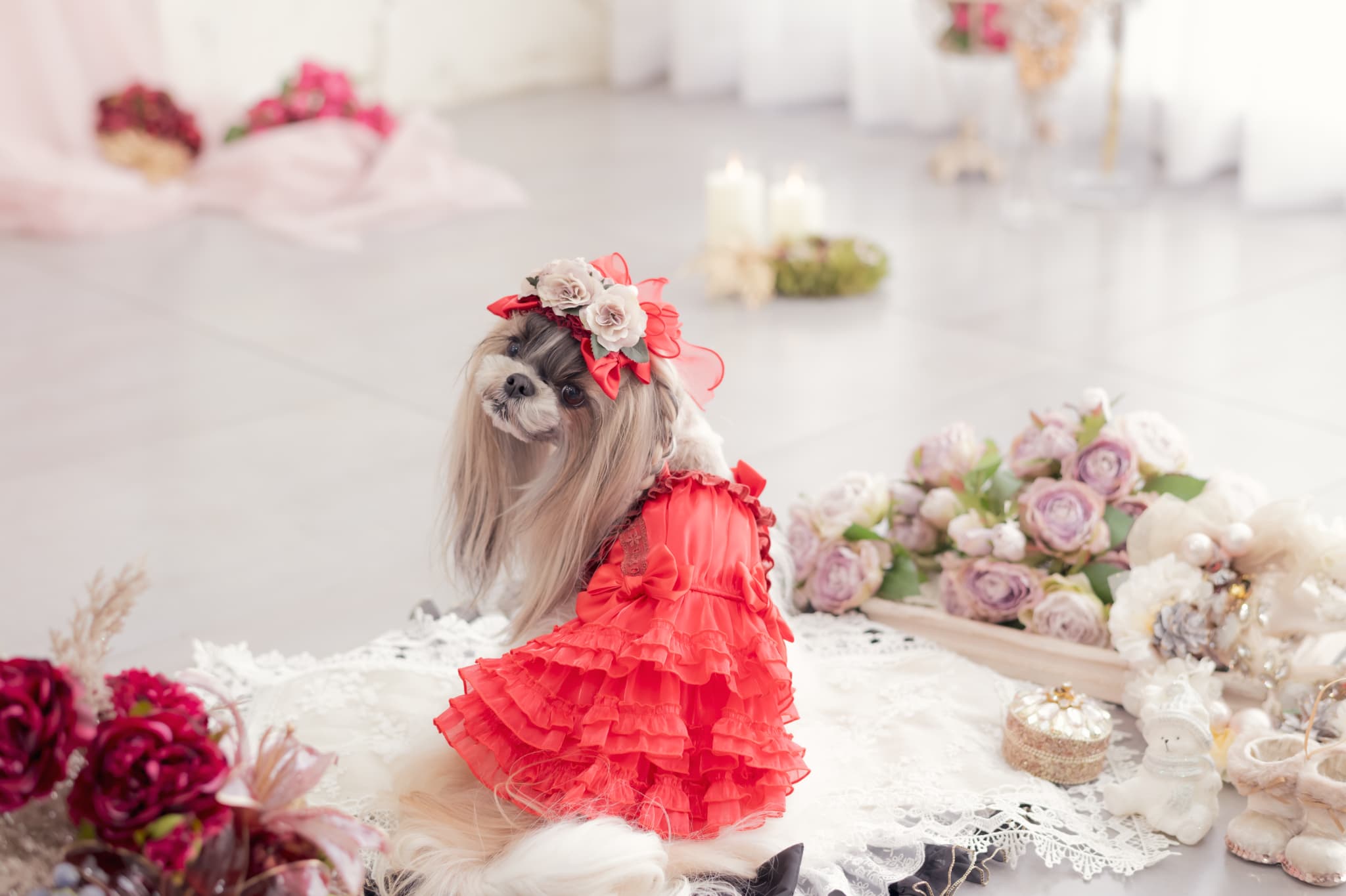 サテンドレスアップワンピース