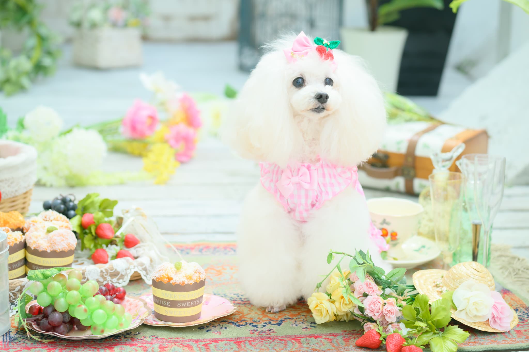 編みぐるみさくらんぼバレッタ