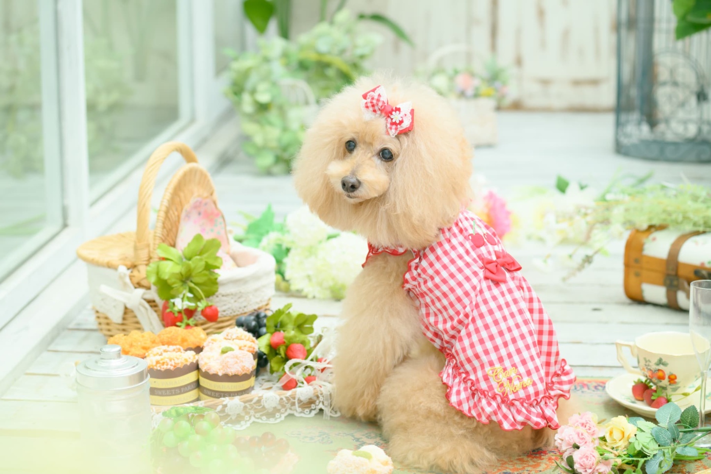 ギンガムチェックバレッタリボン