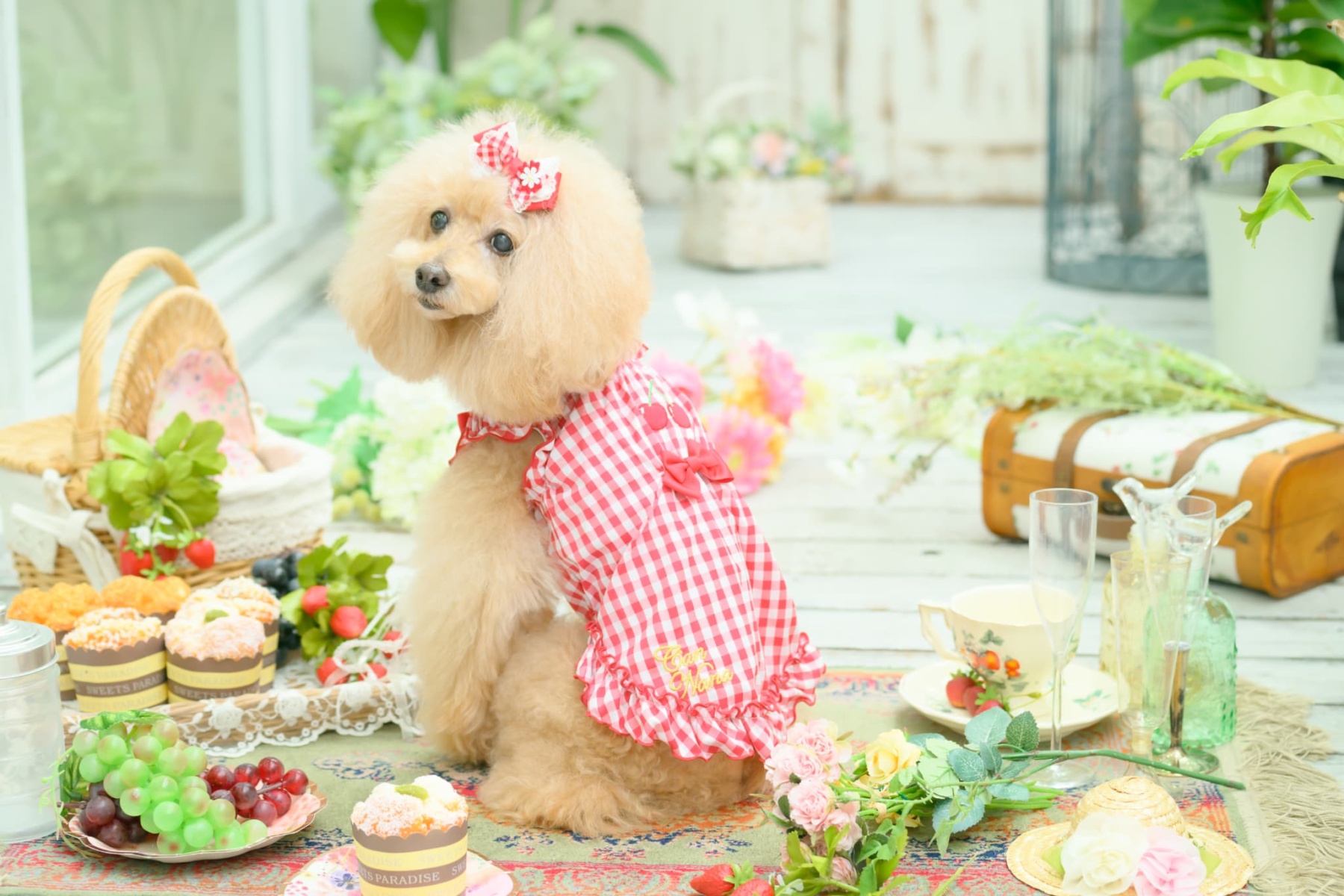 ギンガムチェックバレッタリボン