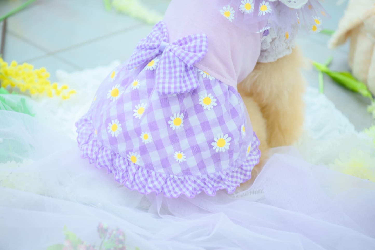 フラワーギンガムワンピース