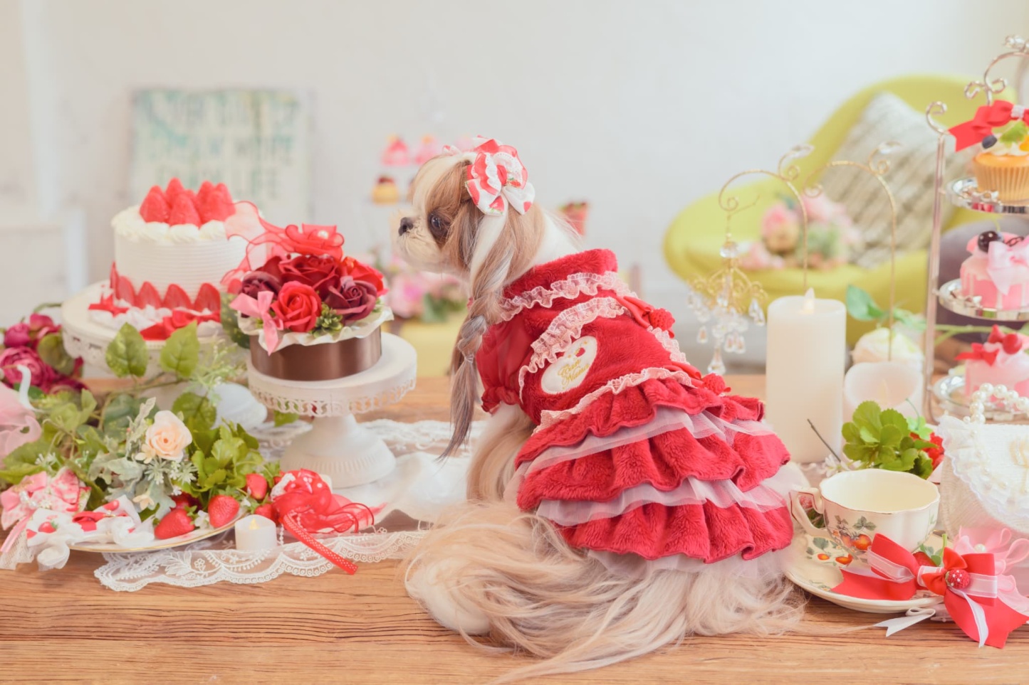 1169冬いちごデコレーションワンピース