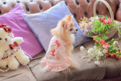 1171くまいちごフリースワンピース