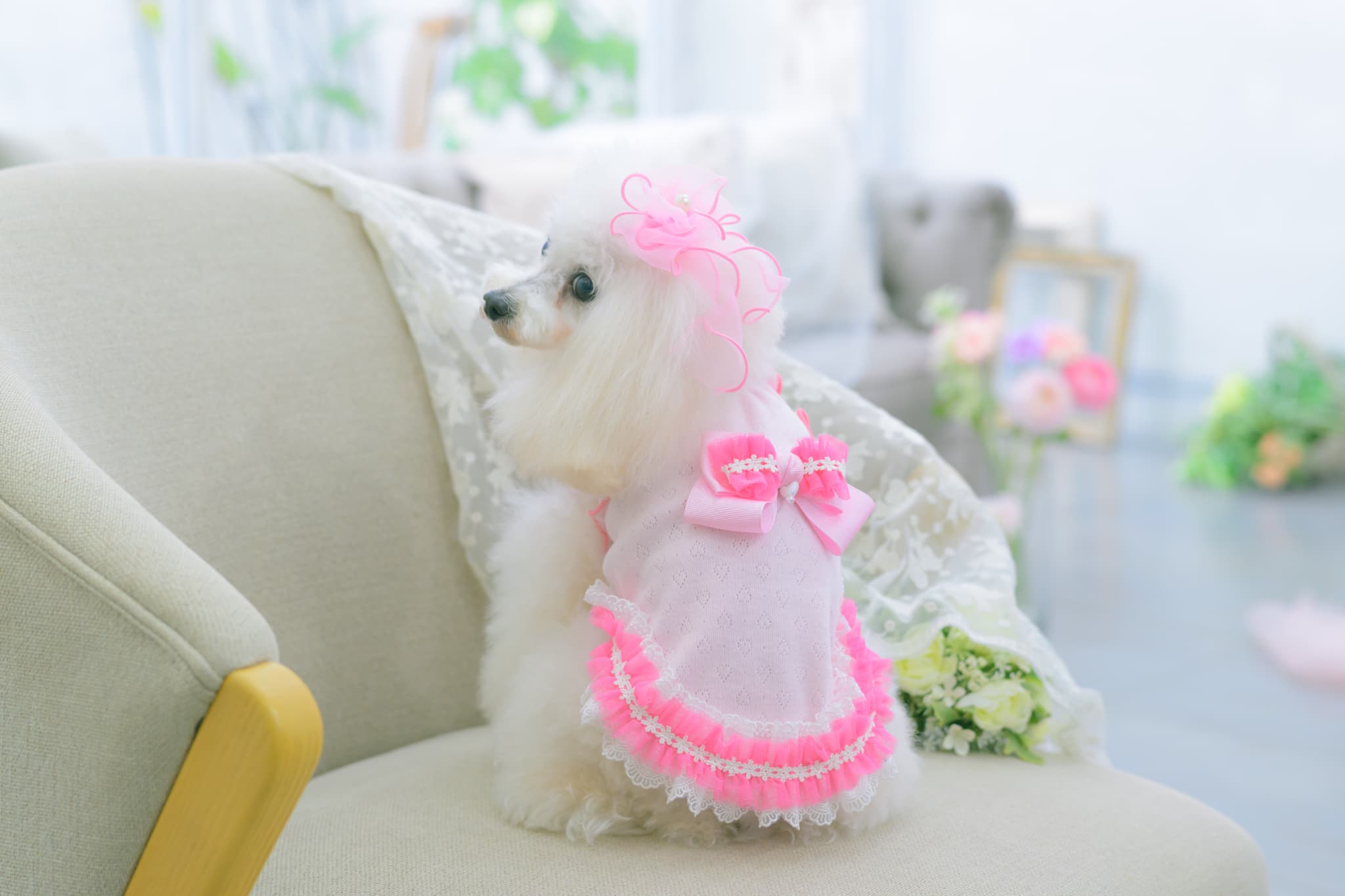 1179ハートメッシュフリルカットソー