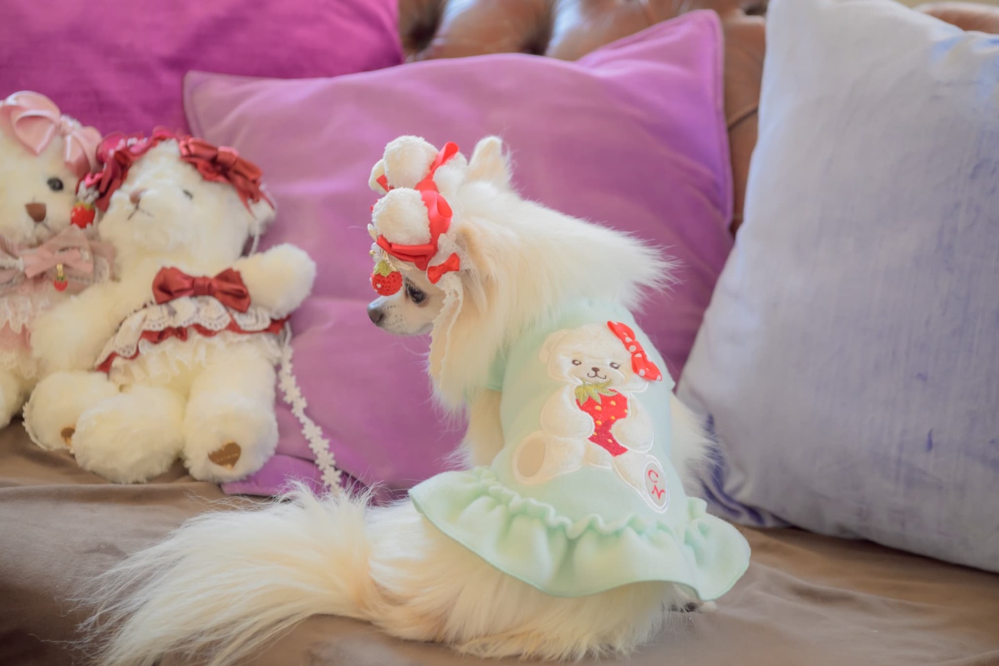 LB-323くまいちごバレッタリボン レッド