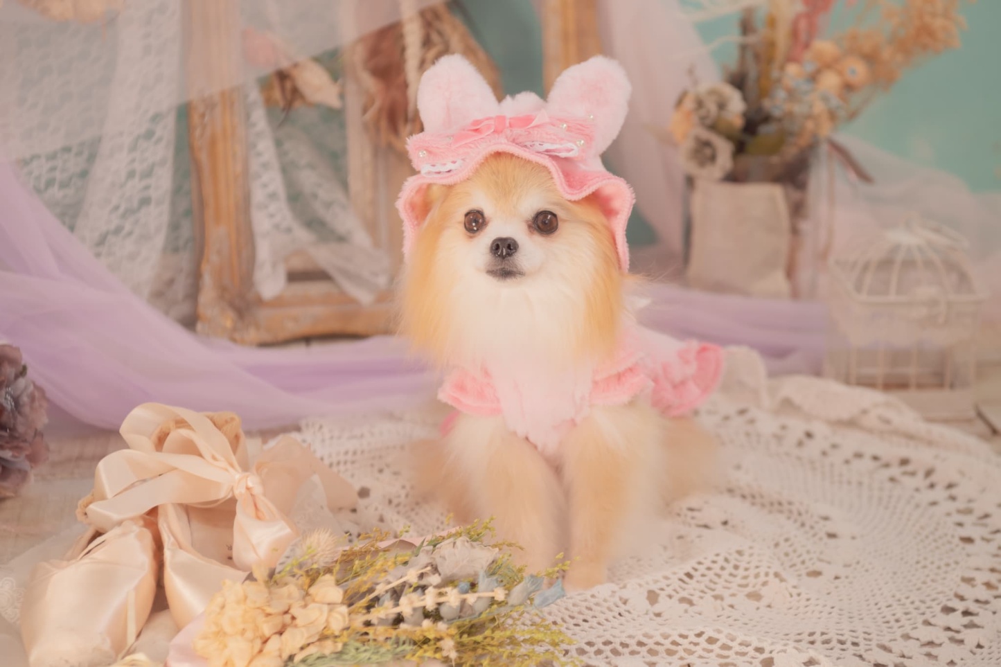 1173冬うさぎファーワンピース