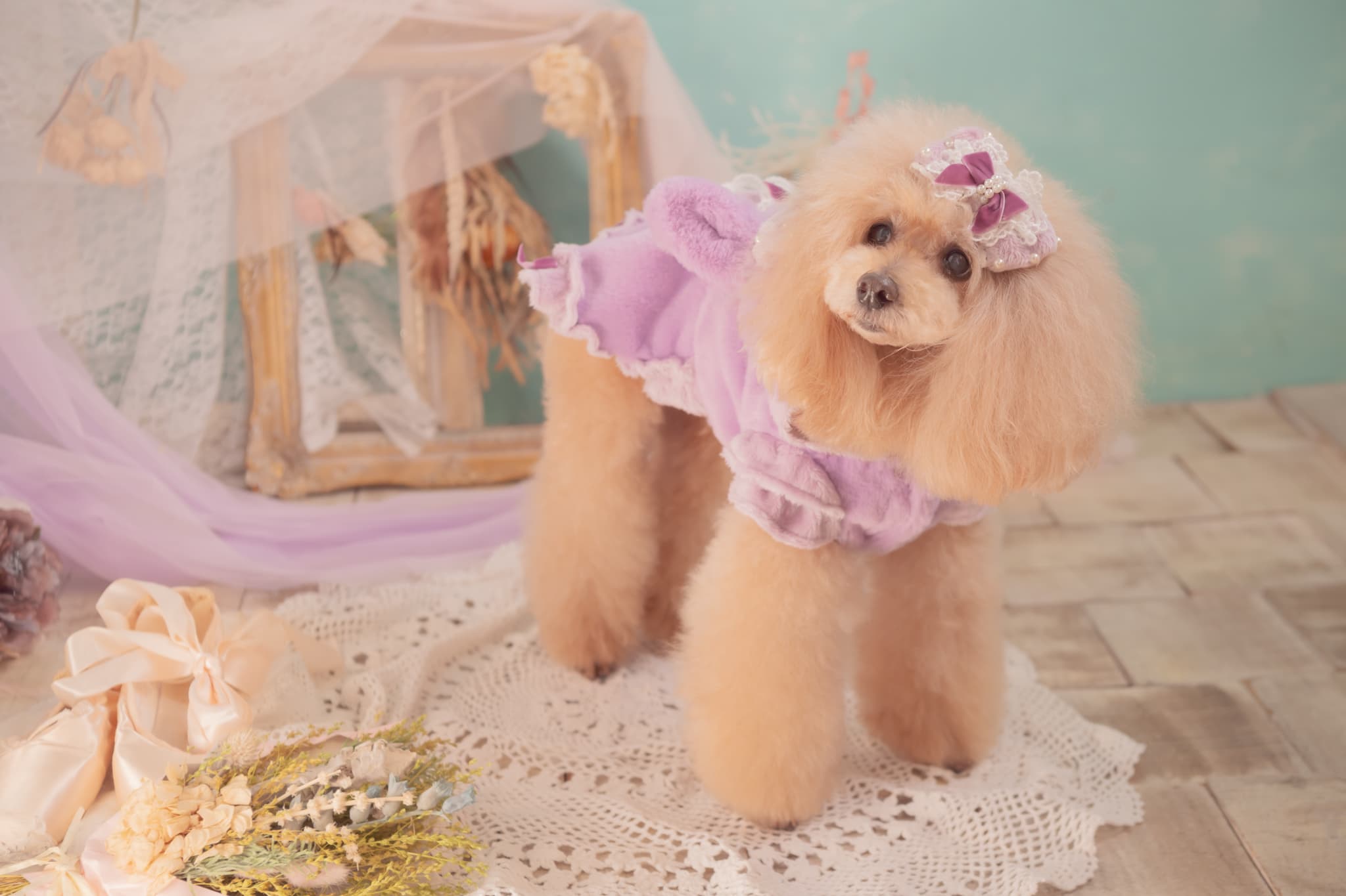 LB-324ファーデコレーションバレッタリボン