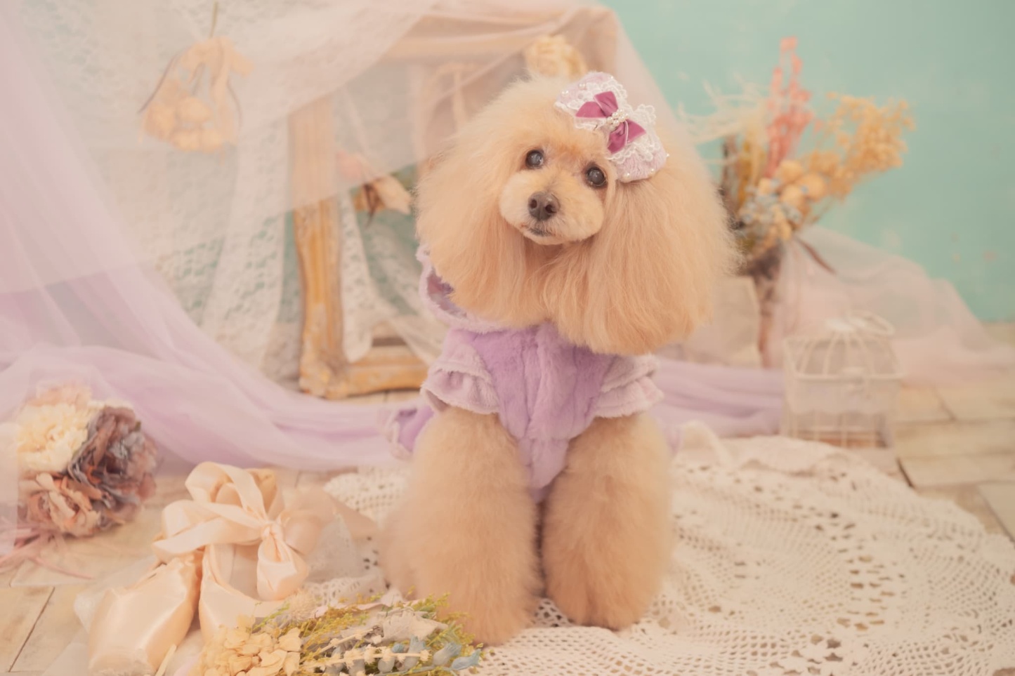 1173冬うさぎファーワンピース