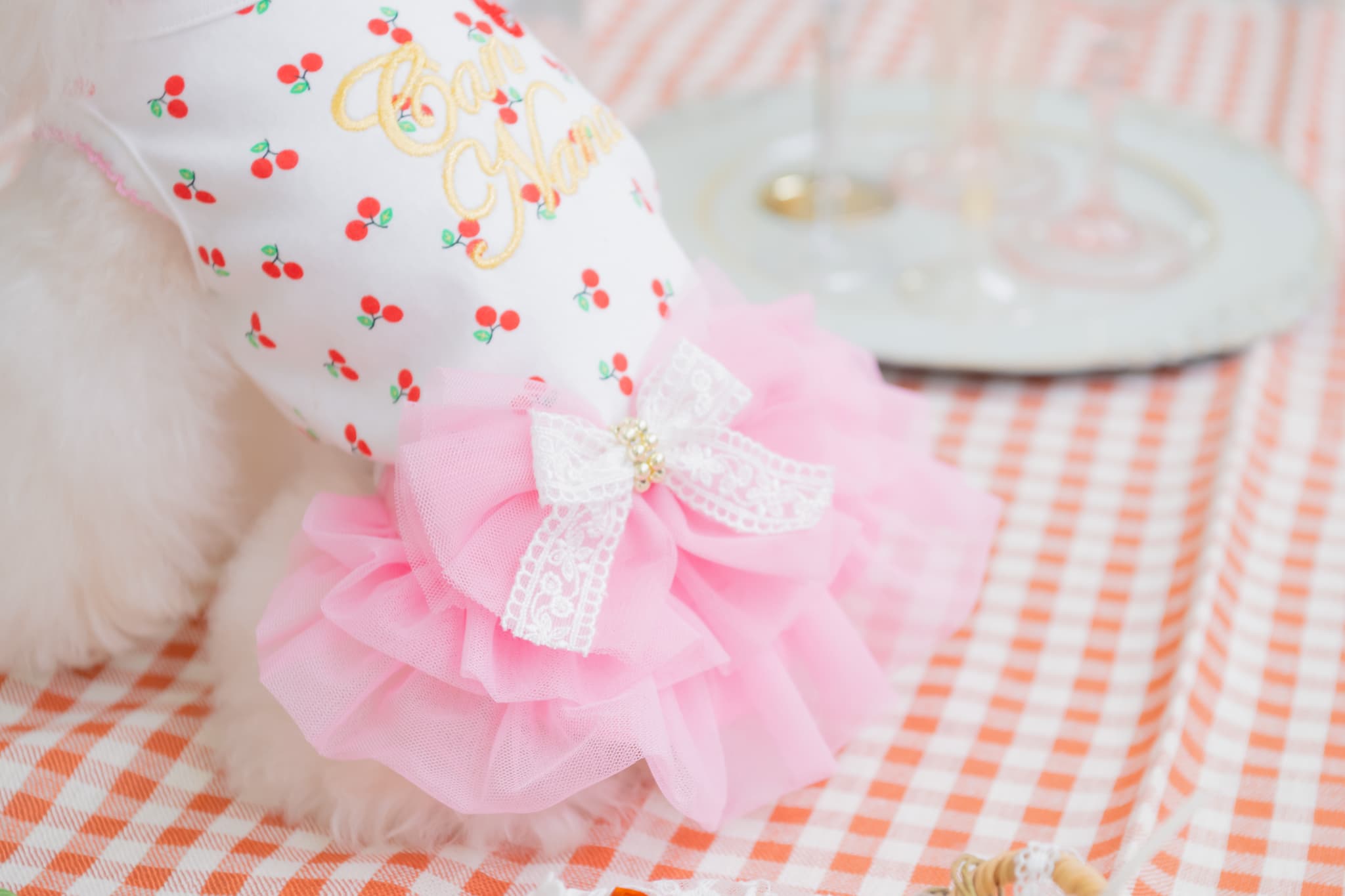 さくらんぼカットソードッキングワンピース