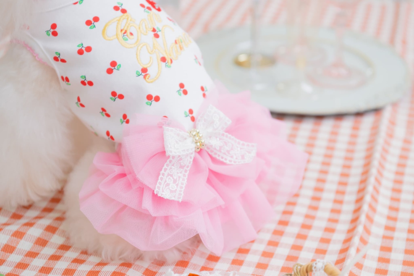 さくらんぼカットソードッキングワンピース