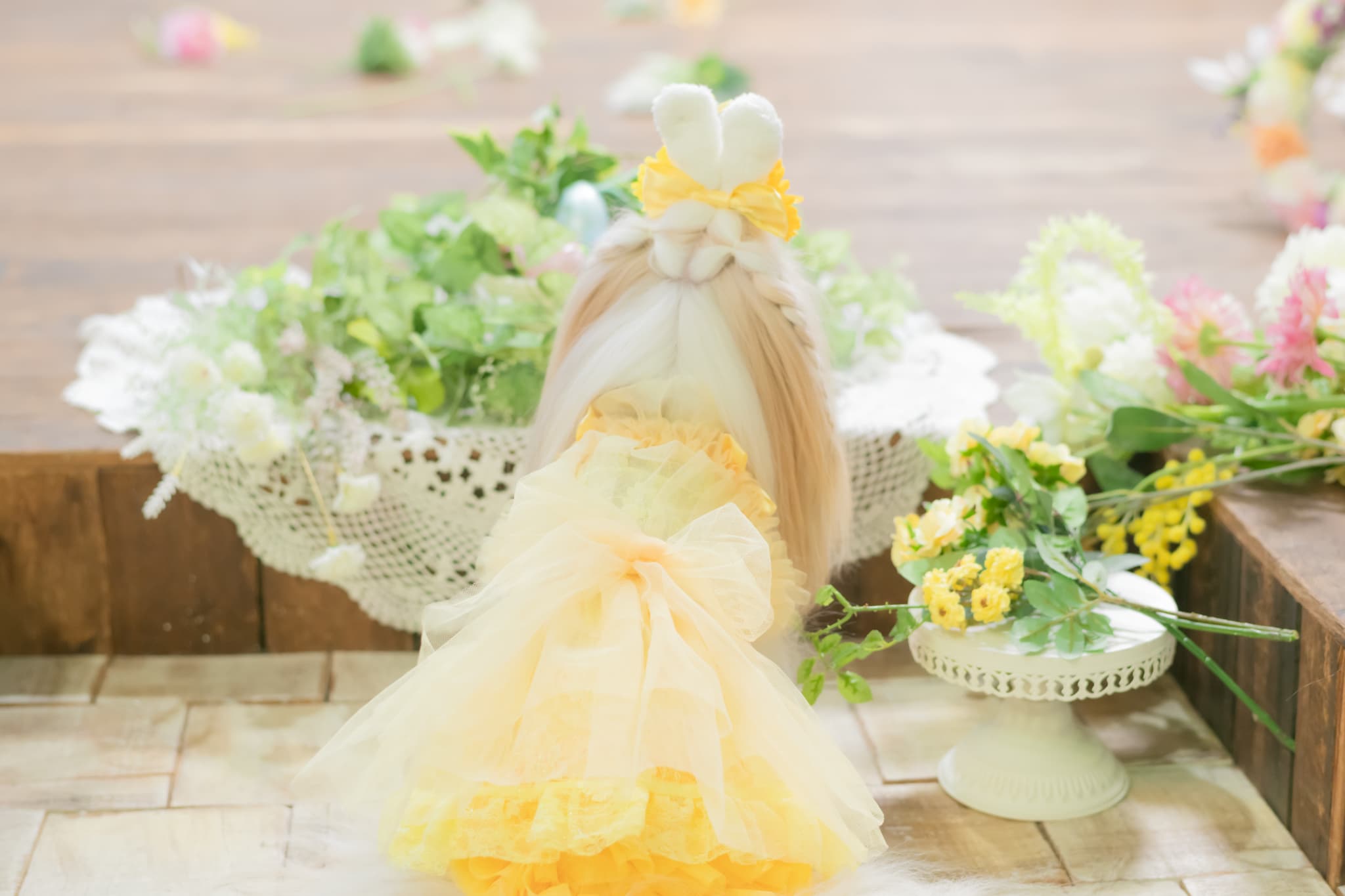 チュールフリルスカート（イエロー・ピンク）