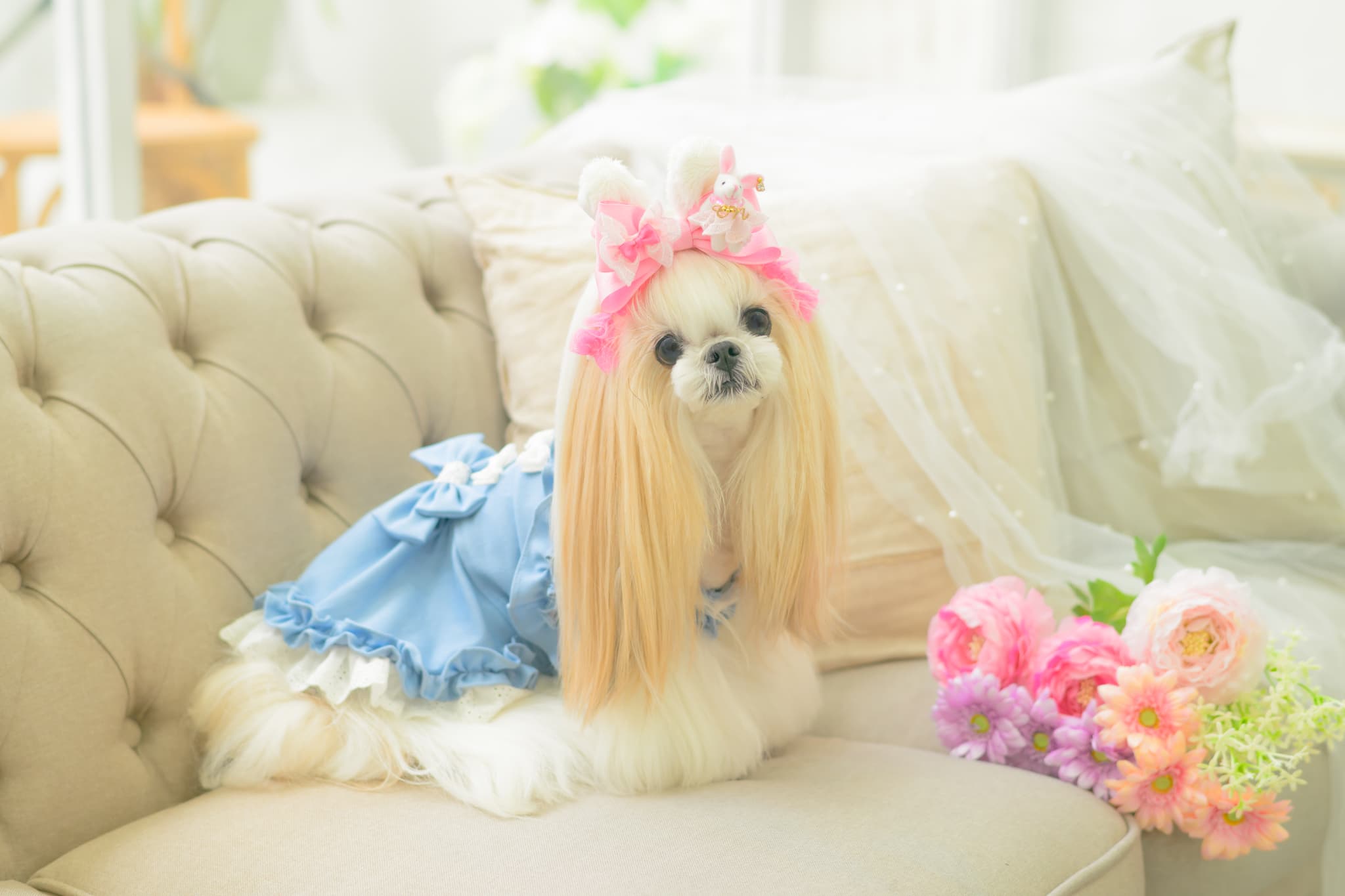 LB-327 うさぎデコカチューシャバレッタリボン